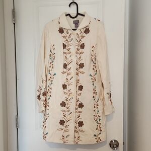 Sigrid Olsen Linen Longline Jacket Size 8